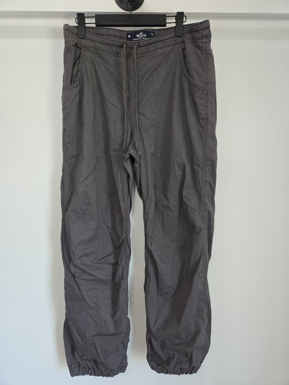 Hollister Adjustable Rise Parachute Baggy Pants Gray Size Medium